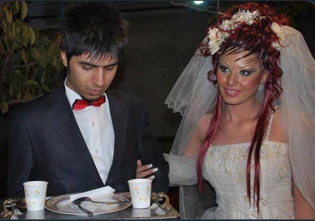 رضا پیشرو و همسر سایقش در جشن عروسی